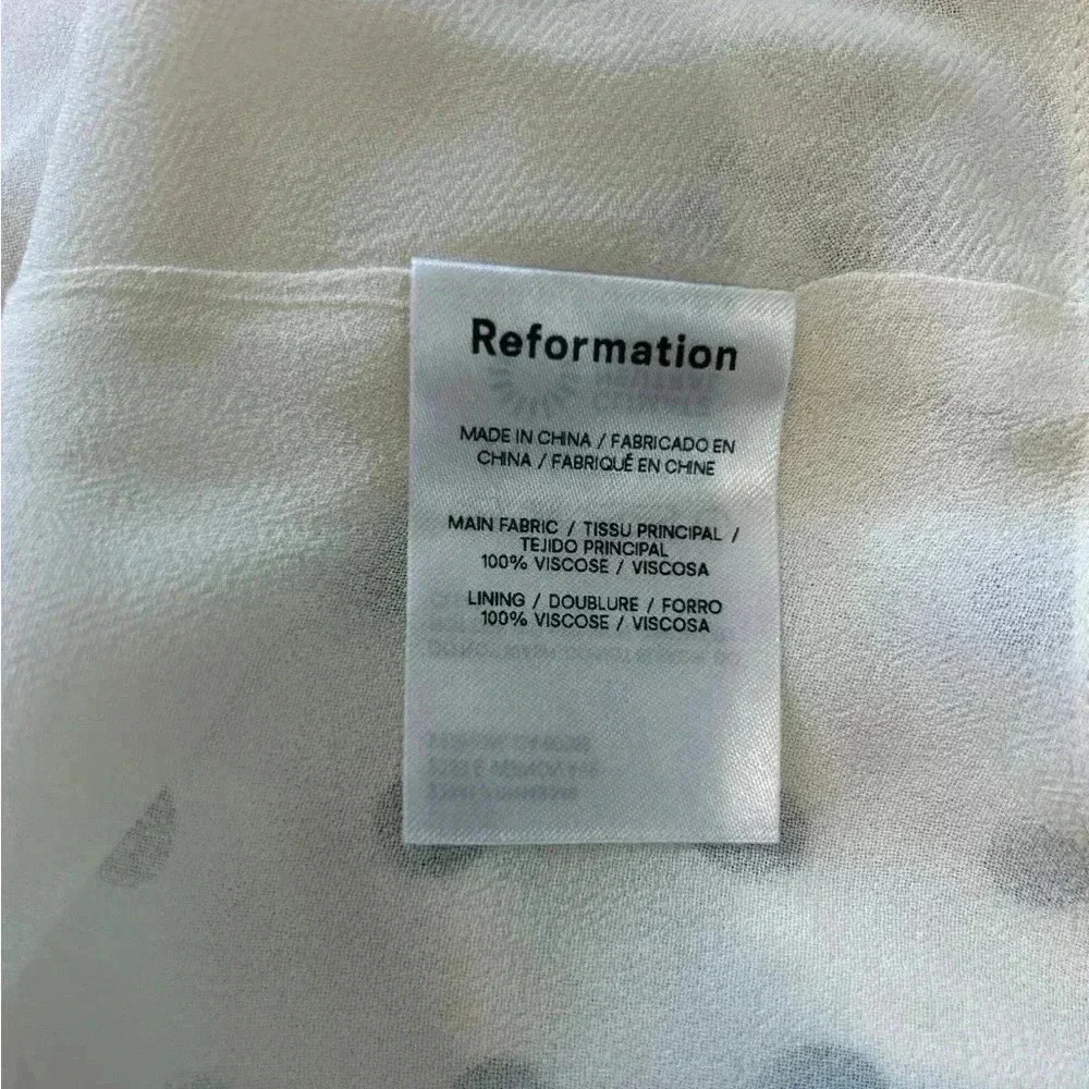 New with tags Reformation Zaria Smocked Bodice Polka Dot Mini Dress - Picture 5 of 9